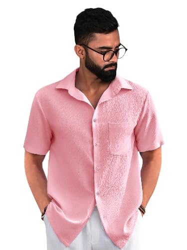 Pinkmint Mens Regular Fit Shirt (CA2_Pink