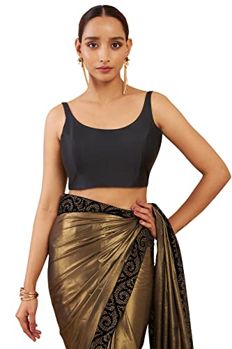 Soch Women Art Silk Sleeveless U-Neck Blouse