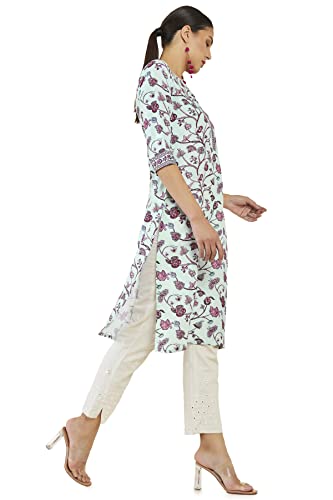 Soch Women Blue Crepe Printed Kurta