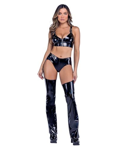 6487 - Vinyl Shorts with Buckled Chaps