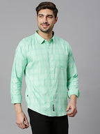 Thomas Scott Mens Solid Slim Fit 100% Cotton Casual Shirt with Spread Collar and Long Sleeve
