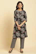 W For Woman Women Cotton Kurta Set & Straight Pant