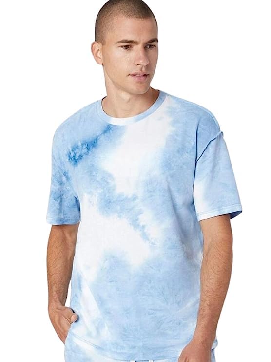 DHRUVI TRENDZ Mens Lycra Casual Men T-Shirt Regular Fit T-Shirt (DT-MT-1032_Blue_L)