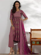 Libas WomenS Silk Blend Kurta Set (36720_Pink