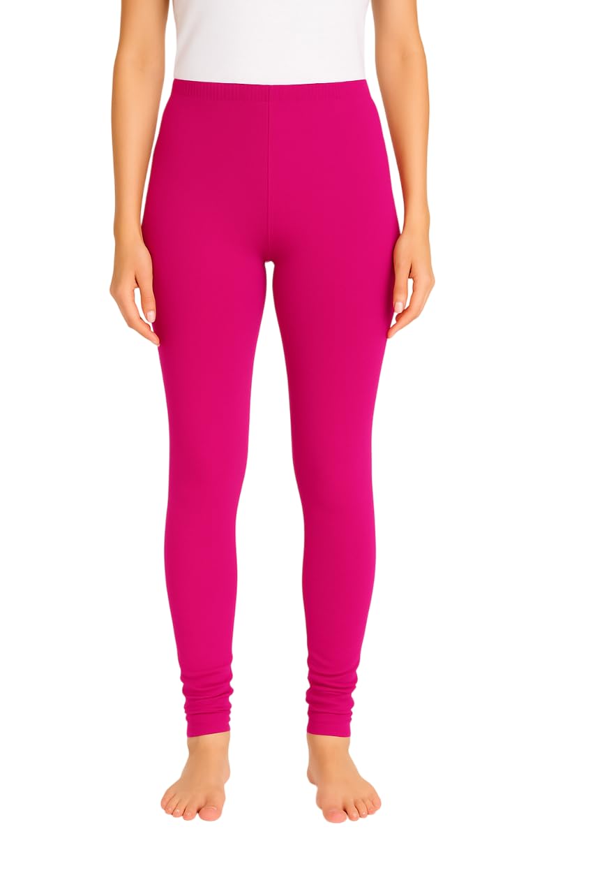 WomenS And Girls Full Length Leggings | Cotton Spandex/Elastane 4 Way Stretchable | Casual Slim Fit Ultra Soft Leggings (In, Al 2