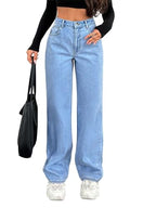 KOTTY Womens Straight Button Solid Baggy Jeans(Blue,XXL)_KTTLADIESJEANS2887XXL