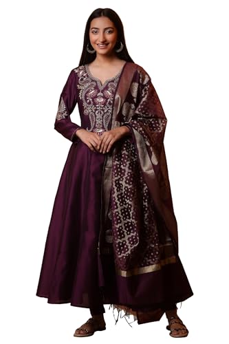 Aurelia Women'S Rayon Kurta Set (24Fed10611_Purple