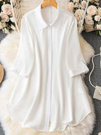 Leriya Fashion Rayon Women Above The Knee Western Dress (LF-WD1099&WD1143_White&Blue