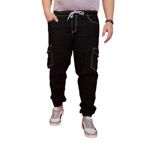 Bigbanana Plus Size MenS Regular Fit Washed Jeans (Jockson,Black,8Xl)