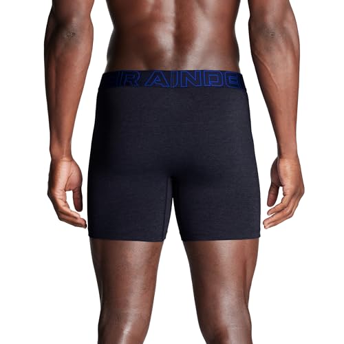 Under Armour Performance Cotton Boxer - Solid 6in 3-Pack, Midnight Navy - Core, MD