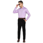 Turtle Men 100% Cotton Purple Solid Slim Fit Full Sleeve Formal Shirt