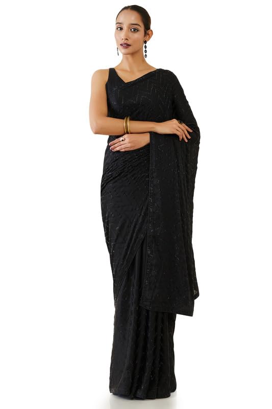 Soch Women Chevron Embellished Saree