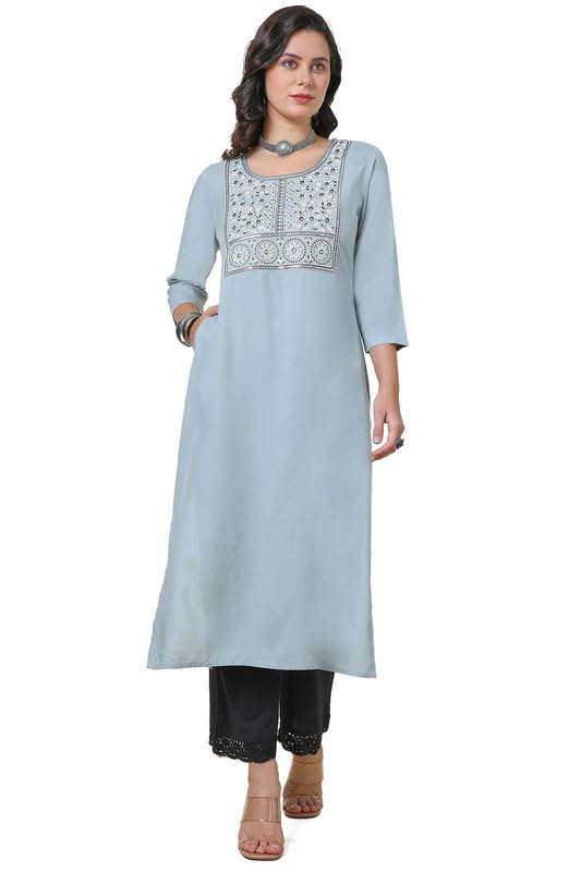 Soch Women Rayon Yoke Design Embroidered Kurta