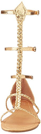 Ellie Shoes Inc Women's Braid Rope Sandal Gold Size 10