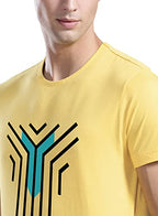 ADRO Graphic Printed Design Mens Cotton T-Shirts | R21-M-LNL-LY-XL Light Yellow