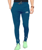LookMark Mens Slim Fit Solid Lycra Blend Full Elastic Sport Wear Running Gym Stretchable Jogger Track Pant in Rama Color(Track 