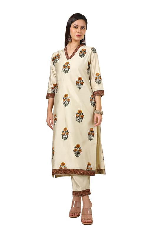 Soch Women Chanderi Blend Floral Print Kurta Set