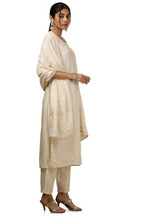 Soch Womens Off White Viscose Embroidered Suit Set With Sequins