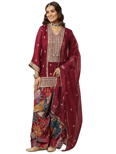 Libas Art Embroidered Chinon Kurta Set For Women (95023A-3Xl)