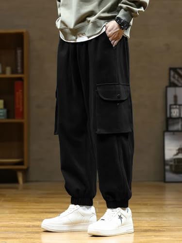 Nobero MenS Loose Sweatpants (1M-Bwjg-R0146-Bl_Black