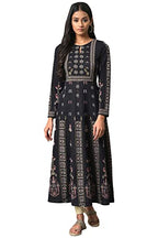 W For Woman Navy Jacquard Flared Plus Size Winter Kurta_22Now18640G-312476_5Xl
