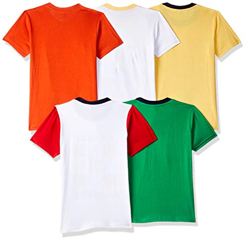 T2F Boy Cotton Printed Regular Fit T-Shirt (Pack of 5),Multicolour,13-14 Years
