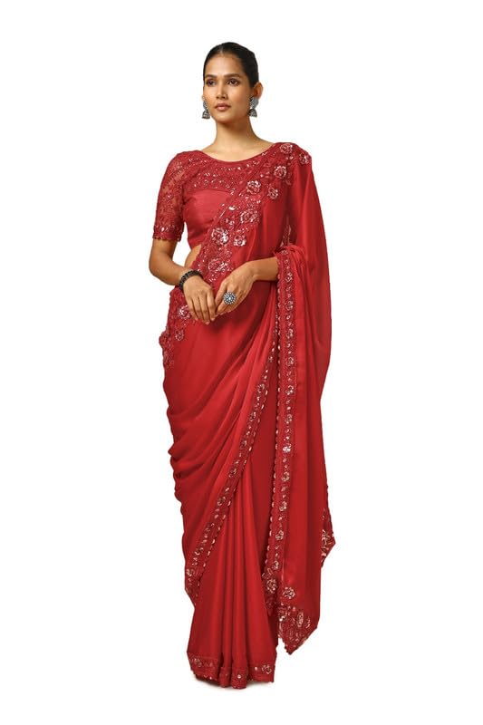 Soch Women Chiffon Saree with Sequins