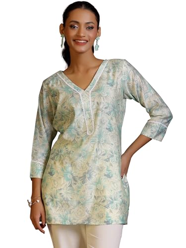 Libas WomenS Silk Blend Regular Kurta (37209_Green