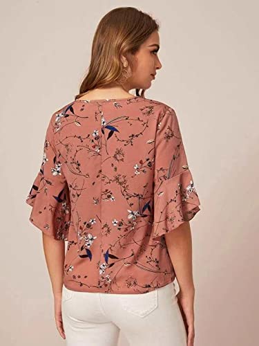 OM SAI LATEST CREATION Womens Plain Crepe with Ruffle Sleeve Design on HaOSLC-Sleeve Regular Fit Office wear,Casual wear Top (X
