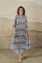 Toochki Dress For Women | Two Piece Dress For Women Long | Dress | Maxi Dress For Women | Dresses | Zig Zag Printed Dress | Cott