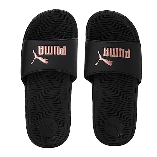 PUMA Women's COOL CAT 2.0 Slide Sandals, Puma Black-Rose Gold, 9