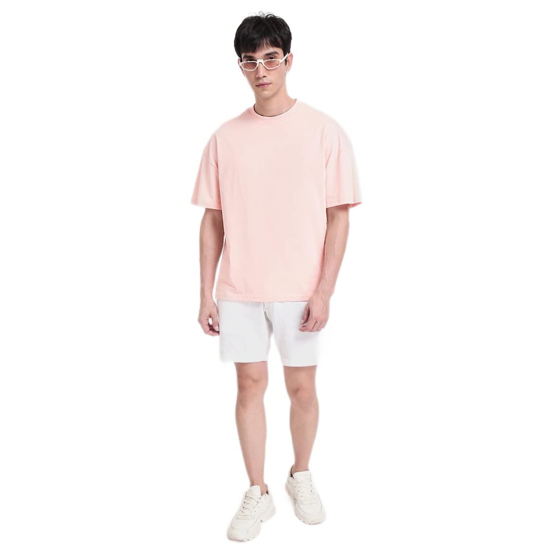 Bewakoof Unisex Solid Baby Pink Half Sleeve Round Neck T-Shirt