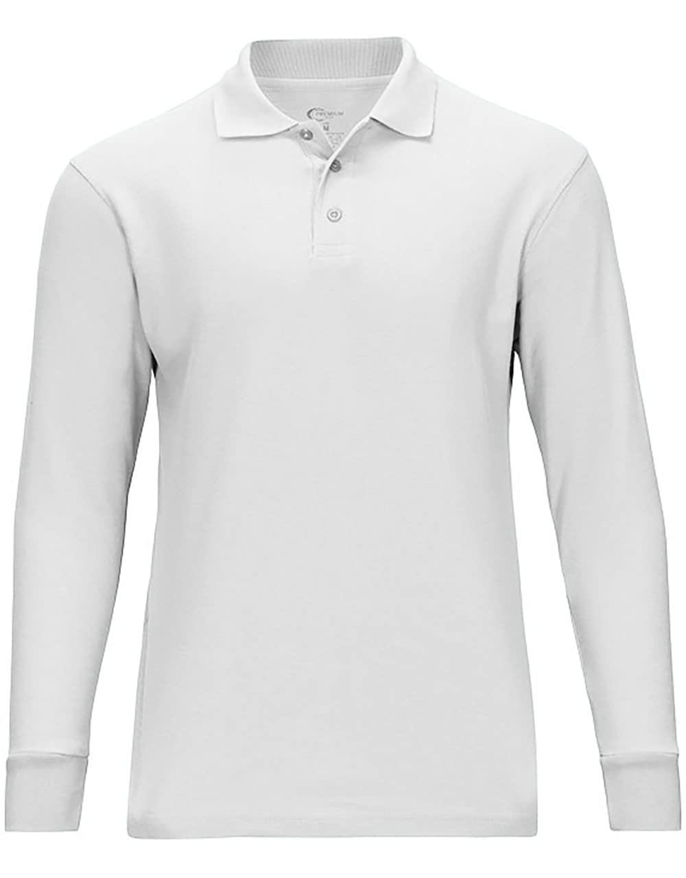 Premium Wear Men's Long Sleeve Polo Shirts - Stain Guard Polo Shirts for Men - White - 3X-Large