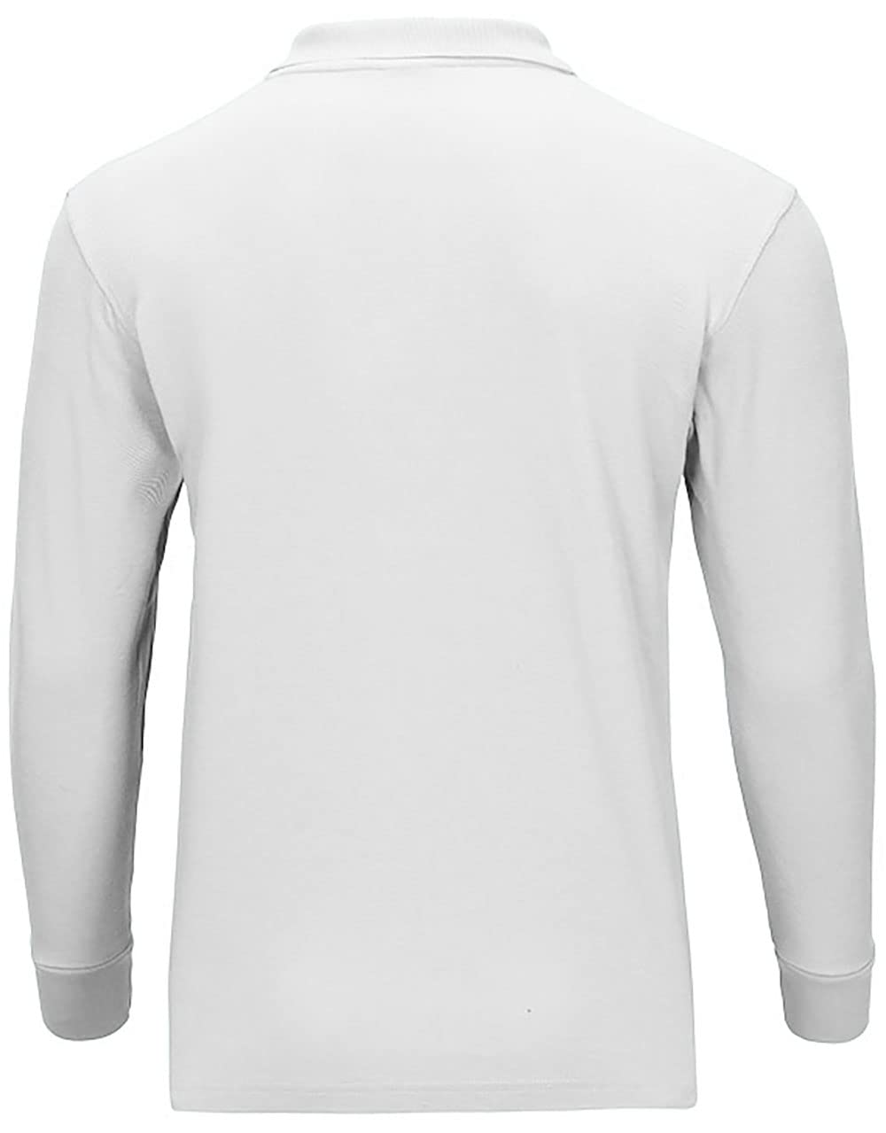Premium Wear Men's Long Sleeve Polo Shirts - Stain Guard Polo Shirts for Men - White - 3X-Large