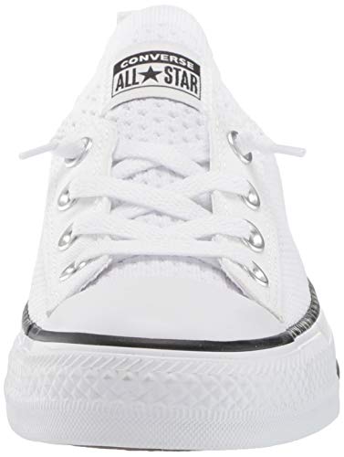 Converse Women's Women's Chuck Taylor All Star Shoreline Knit Slip On Shoe, White/Black/White, 7 M US