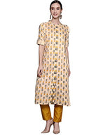 Ziyaa Women'S Off White Chinon Straight Kurta And Pant Set(Zikuch3861Andpa-Xxl)