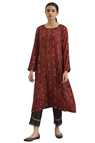 W For Woman Women'S Rayon Floral Regular Fashion Vest (22Juf11528-910574_Red