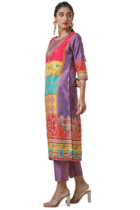 Soch WomenS Poly Muslin Kurta Set (Ewa4Ks10423A_Purple