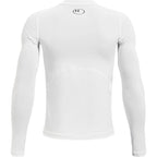 Under Armour Boys' HeatGear Armour Long-Sleeve T-Shirt , White (100)/Black , Large