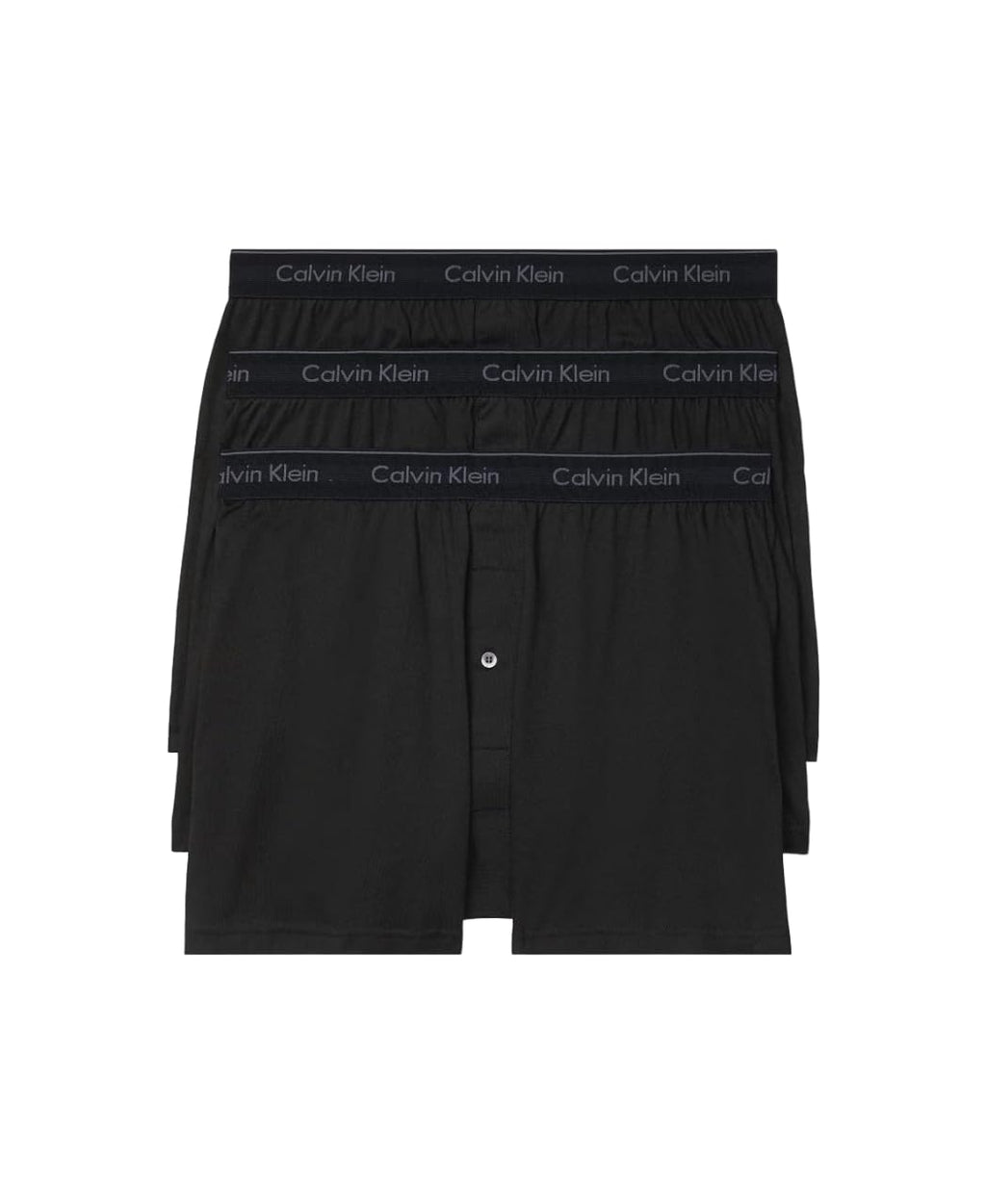 Calvin Klein Men's Cotton Classics 3-Pack Knit Boxer, 3 Black, Small