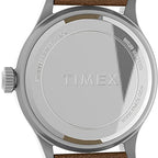 Timex Men's Expedition Scout 40mm Watch - Silver-Tone Case Green Dial with Brown Leather Strap