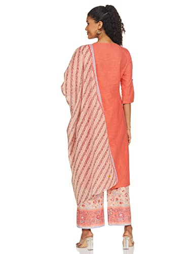 Aurelia Women'S Cotton Kurta, Palazzo & Dupatta