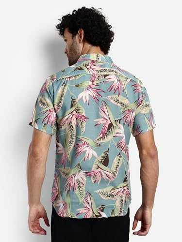 Greciilooks For Casual Stylish Printed Regular Fit | Men Formal Half Sleeve Shirt (Gl-Ms-6046_Light Green