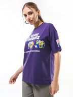 Bewakoof Heavy Duty 1.0 Official Disney Merchandise Womens Graphic Print Oversized Fit Half Sleeve Round Neck Terry T-Shirt_637