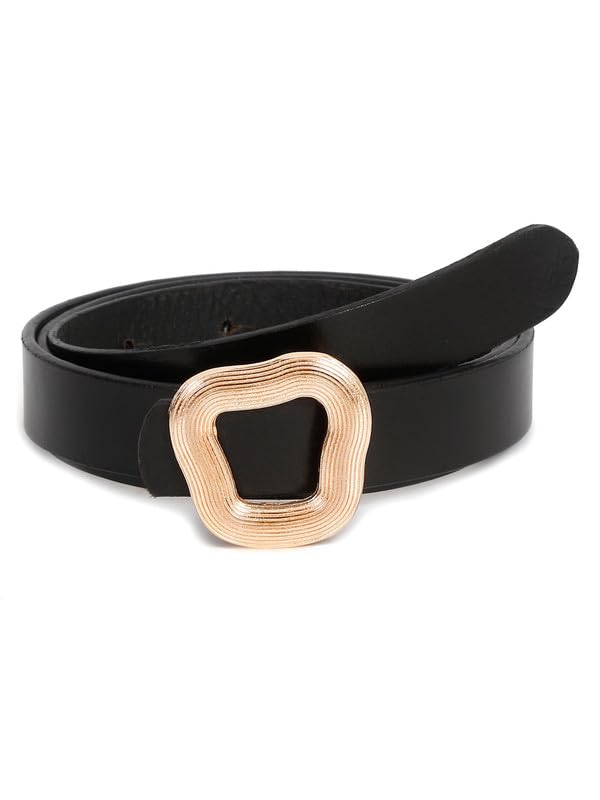 Teakwood Leathers Women Leather Belt With Golden Buckle Adjustable Holes, Casual Durable For All Occasions,Classic Design For Mo 28