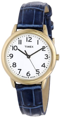 Timex Women   s T2N954 South Street Blue Croco Pattern Leather Strap Watch
