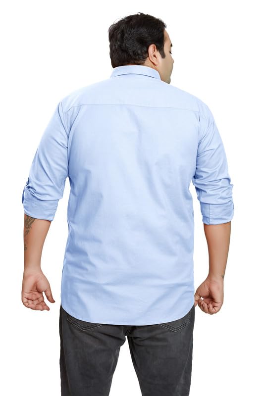 BE ACTIVE Mens Casual 100% Cotton Solid Plus Size Shirt || Plus Size Shirts for Men || Casual Plus Size Shirt || Casual Wear Sh