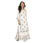Fabindia Women'S Cotton Regular Kurta (20077002_White-Blue