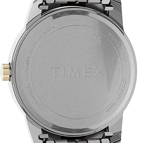 Timex Men's Easy Reader Bold 38mm Perfect Fit Watch - Two-Tone Case White Dial with Two-Tone Expansion Band