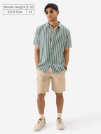 The Souled Store Tss Originals: Stripes Green Printed Men And Boys Collared Long Sleeve Button Down Regular Fit Shirts Shirts